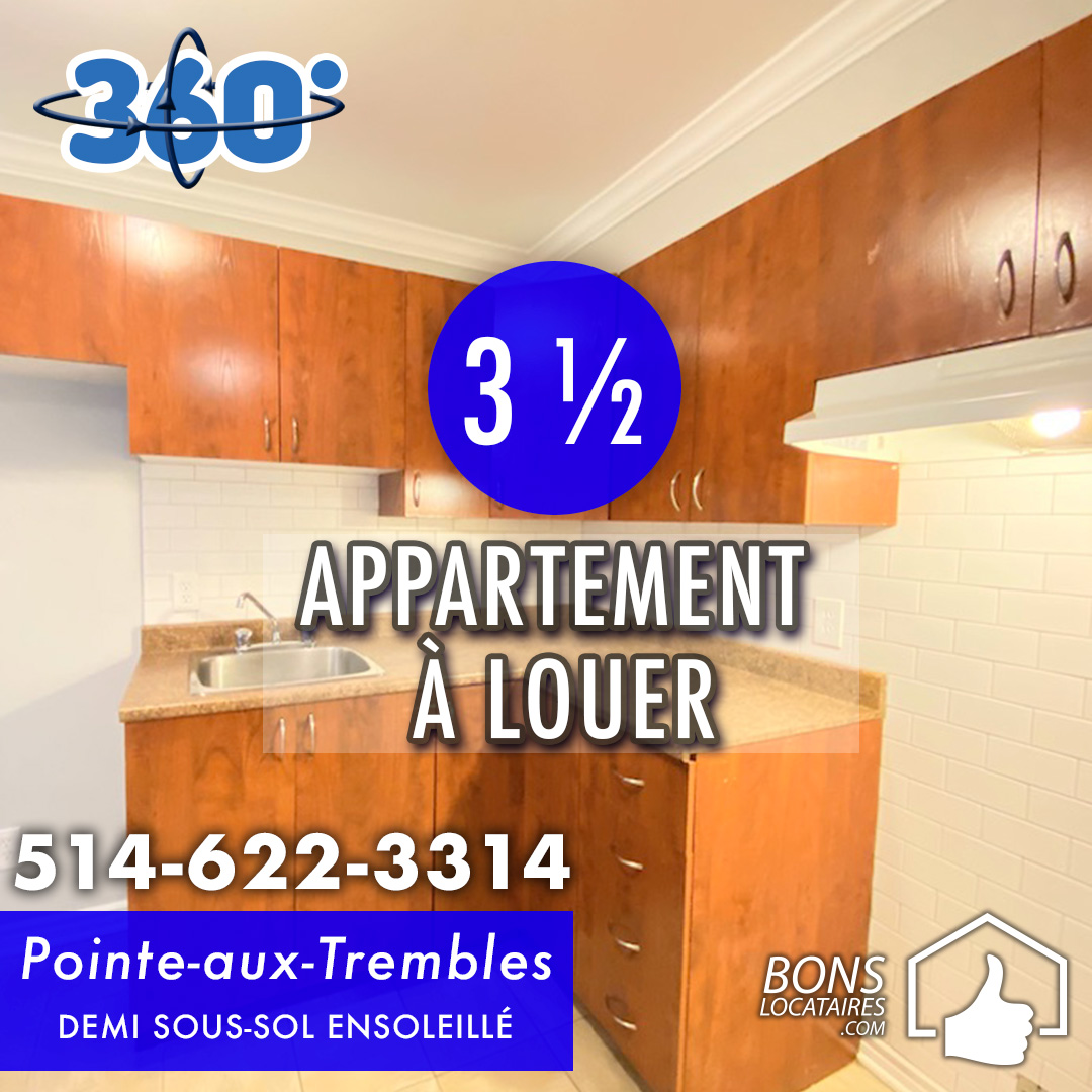 Appartement à louer PointeauxTrembles 3 ½ Bons Locataires